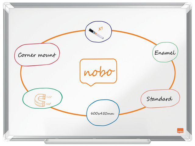 Nobo Whiteboardtavla premium emalj 60x45cm, st
