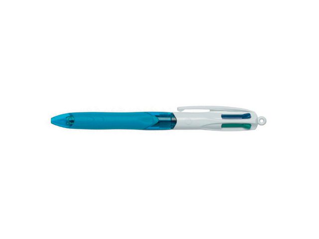 BIC® Kulpenna 4 Colours Grip 1,0mm med gummigrepp bläck: svart, blå, grön, röd, st