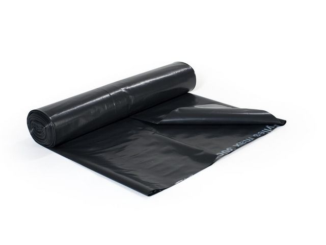 Plastsäck LD tryck 125l 90my svart, rulle om 10 st