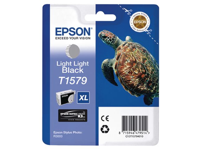 Epson Bläckpatron, T1579, UltraChrome, ljus svart, C13T15794010, st