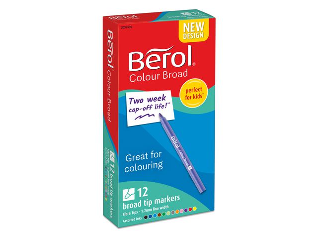 Berol Fiberpenna Colourbroad, fp om 12 st