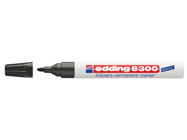 edding Märkpenna Permanent 8300 för industrin, medium1,5 - 3 mm linjebredd, svart, st