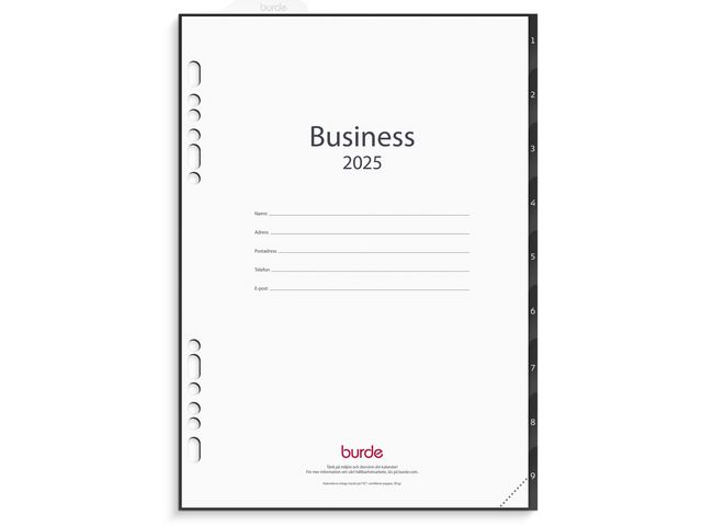 Burde Kalender 2025 Business grundsats, st