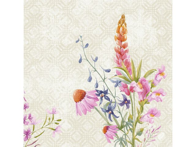 Duni Servetter Floret D-soft 40X40cm, fp om 60 st