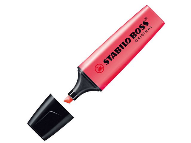 STABILO Överstrykningspenna BOSS Original röd snedskuren spets 2+5mm 70/40, st