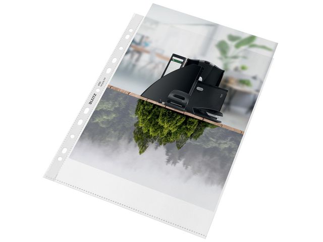 Leitz Plastficka recycled stansad PP A4 0,09 A4 transparent, fp om 100 st