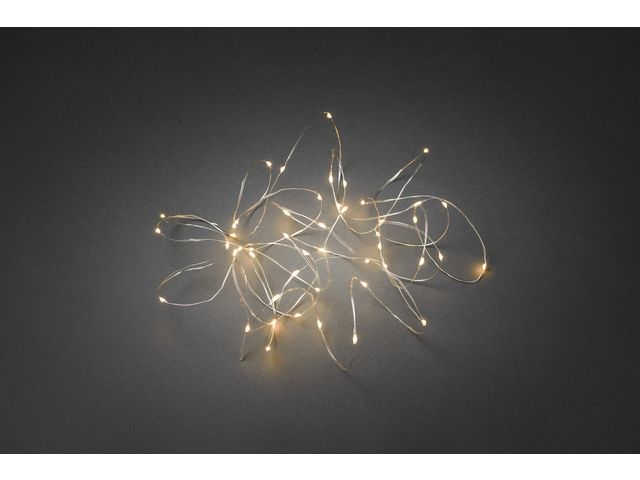 KONSTSMIDE Ljusslinga 50 amber LED 4,9m silver, st
