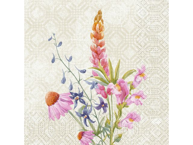 Duni Servetter Floret 3-lags 33X33cm, fp om 50 st