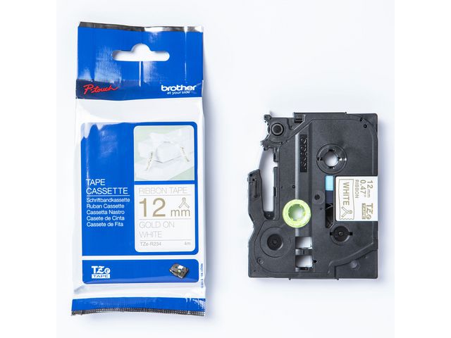 Brother Tape TZER234 12mm guld på vit, st