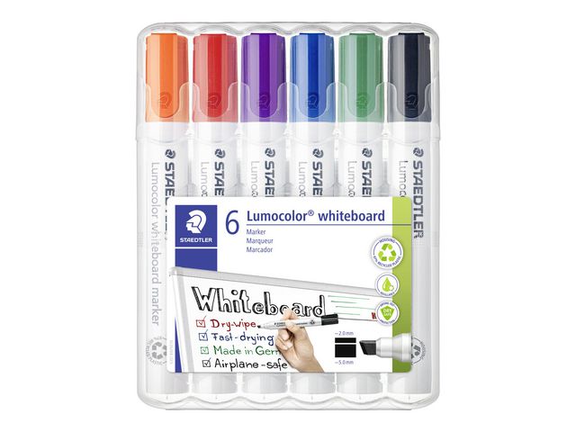 STAEDTLER Lumocolor Whiteboardpenna sned, fp om 6 st