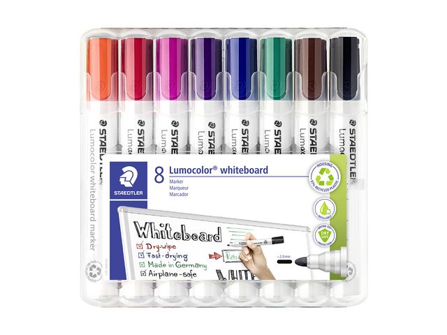 Staedtler Whiteboardpenna rund, fp om 8 st