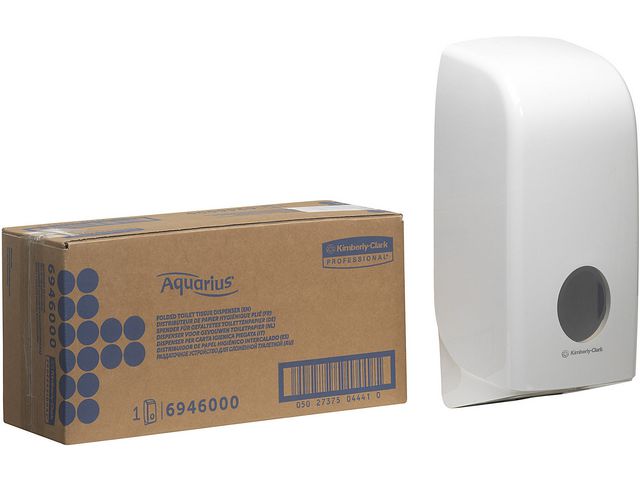 Aquarius (Kimberly-Clark) Dispenser för toalettpapper, vitt, 169 x 123 x 338mm, st