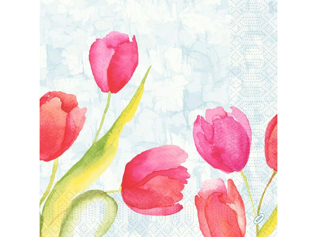 Duni Servetter Tulips 3-lags 40X40cm, fp om 250 st