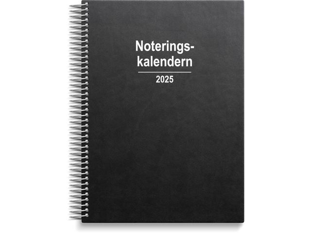 Burde Kalender 2025 Noteringskalendern svart konstläder, st