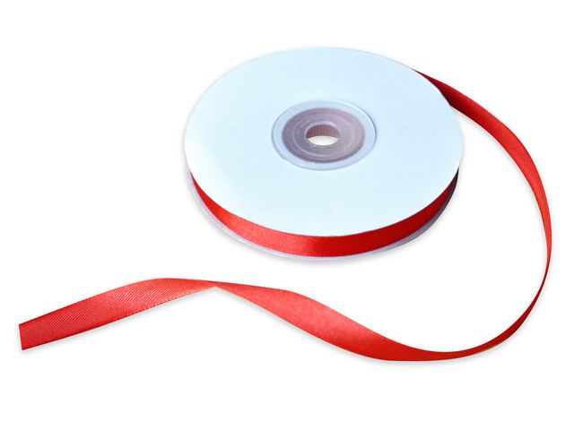 PLAYBOX Satinband 10mmx30m röd, rulle om 30 m
