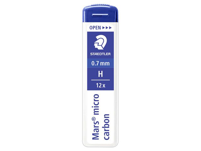 Staedtler Mars Stift till mekanisk stiftpenna, Mars Micro Carbon, 0,7 mm H-stift, tub 12 st
