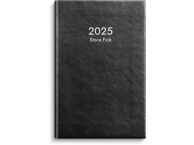 Burde Kalender 2025 Stora Fick svart konstläder, st