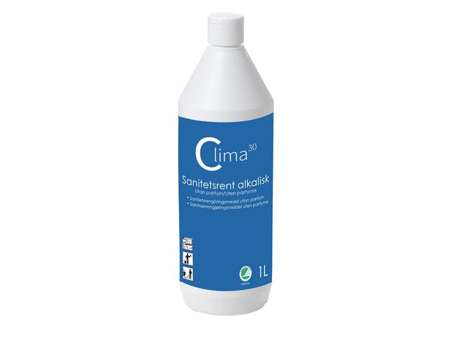CLIMA30 Sanitetsrent Alkalisk oparfym 1L, flaska om 1 l