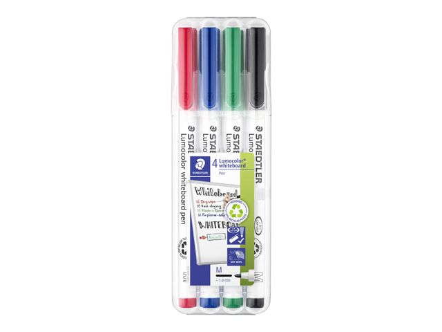 STAEDTLER Lumocolor Whiteboardpenna 1,0mm 4/FP, fp om 4 st