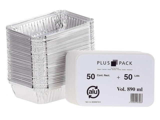 Aluminiumform inkl. lock 890ml, fp om 50 st