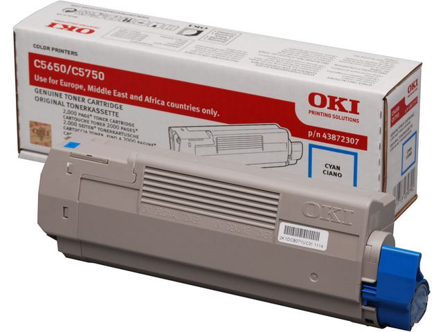 OKI Toner, singelförpackning, cyan, 43872307, st