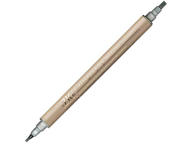 ZIG Kalligrafipenna dubbel spets silver, st