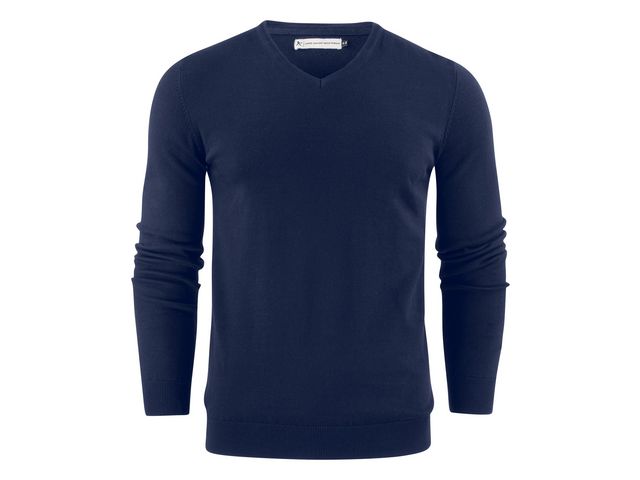 JAMES HARVEST Finstickad tröja v-ringad navy S, st