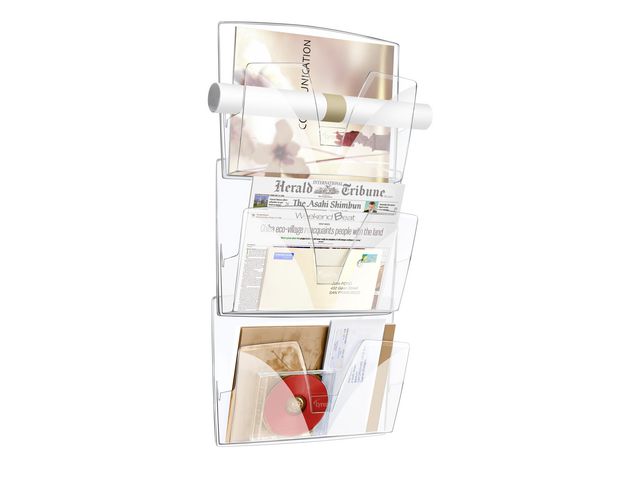 Lyreco WALL RACK 3POCK TRANSLUCENT, st
