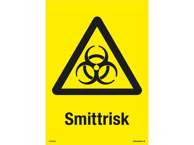 Skylt Smittrisk A4 Plast, st