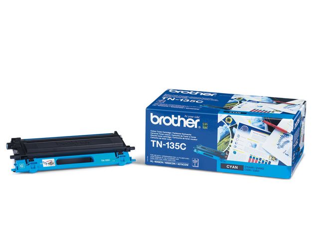Brother Toner TN-135 C, TN-135C, cyan, singelförpackning, hög kapacitet, st