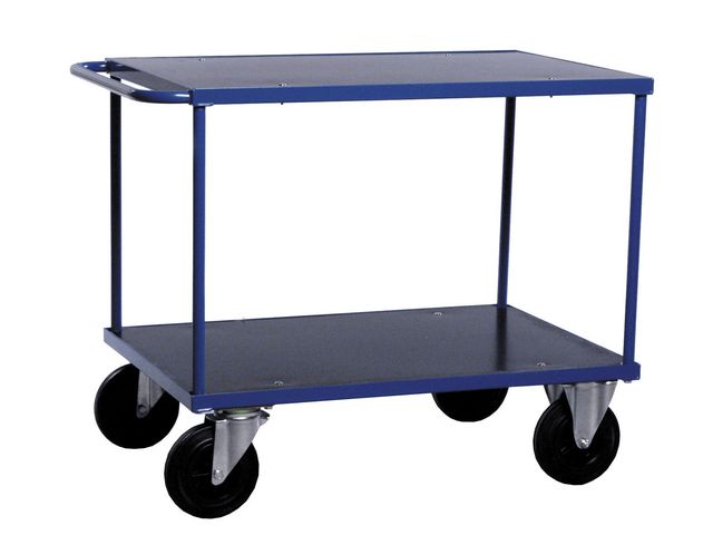 Bordsvagn 2 hyllplan Utomhusbruk Blå, st