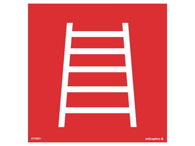 Skylt Brand Stege 200x200mm Plast, st