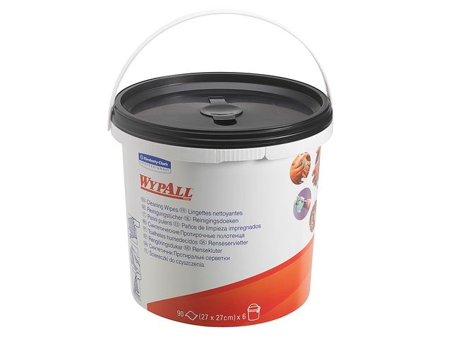 Wypall* Rengöringsservetter, bärbar dispenserbehållare, 90 ark per behållare, refill, centrummatad, grön 270 x 270mm, fp om 90 blad