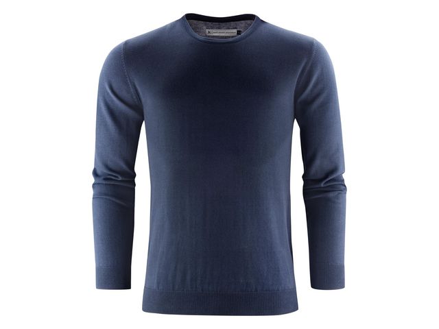 JAMES HARVEST Finstickad tröja u-ring navy XL, st