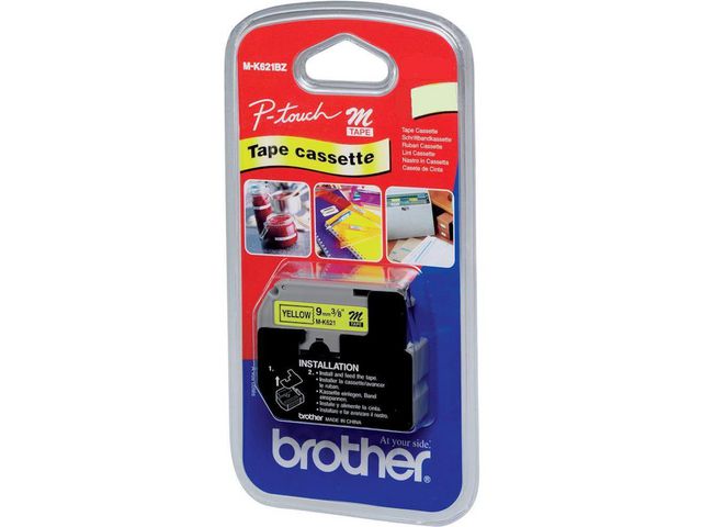 Brother Tape MK221 9mm svart på vit, st