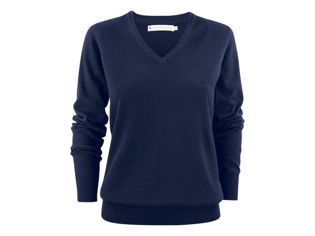 JAMES HARVEST Finstickad tröja v-ring dam navy XL, st