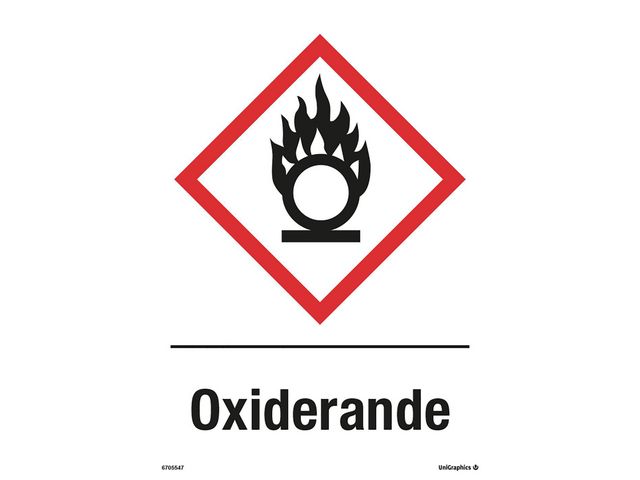 Skylt Oxiderande A4 Plast, st