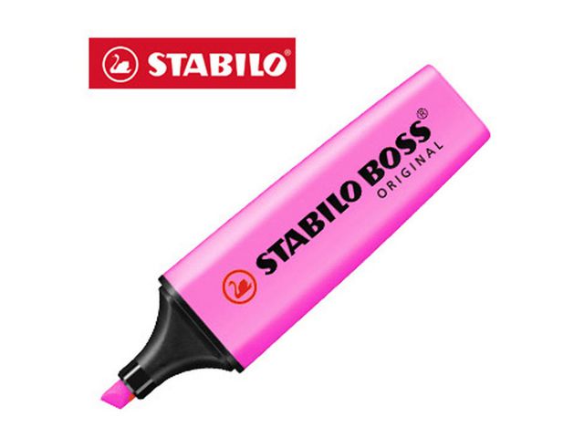 STABILO Överstrykningspenna BOSS Original rosa snedskuren spets 2+5mm, st