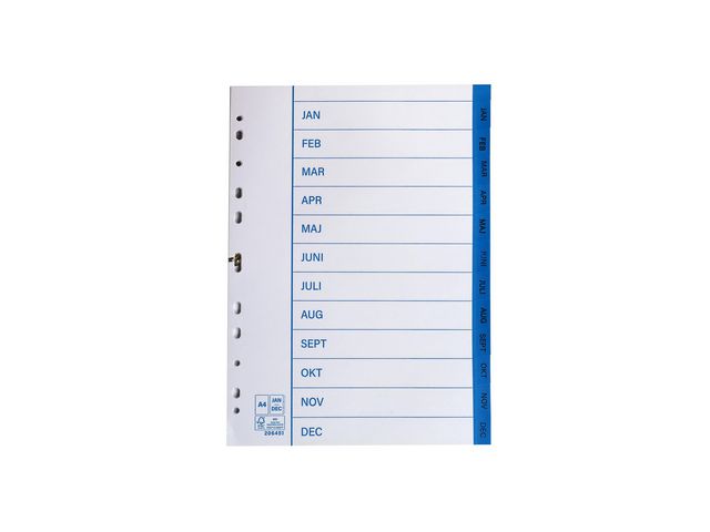 Pappersregister A4 jan-dec, fp om 10 st