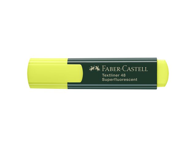 Faber-Castell Överstrykningspenna, TEXTLINER 48, snedskuren spets, 1 mm, 2 mm och 5 mm, påfyllningsbar, gul, st