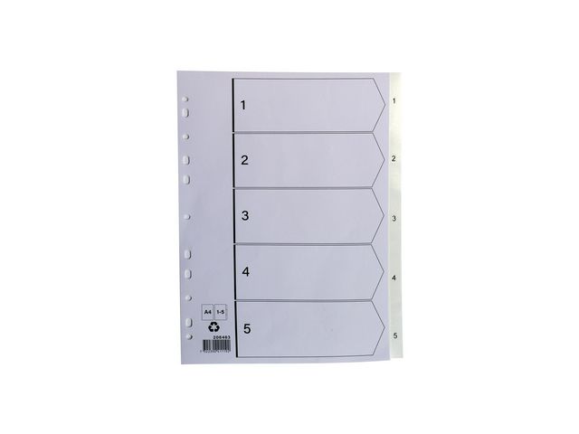 Plastregister A4 1-5 vit, st