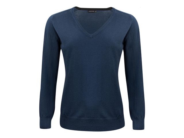 J. HARVEST & FROST Tröja merino J.HoF v-ring dam navy 3XL, st