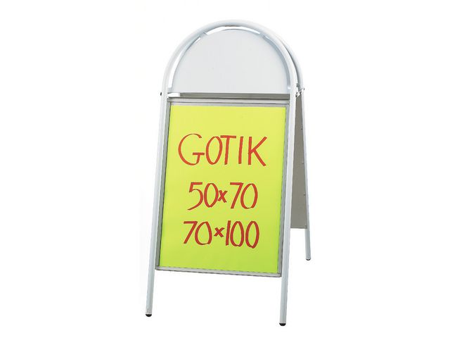 Gatuställ, magnetiska fästen i plast, stålrör, spislackerad, 500 x 700 mm, vit, st
