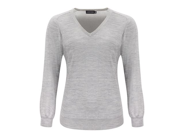 J. HARVEST & FROST Tröja merino J.HoF v-ring dam grå 3XL, st