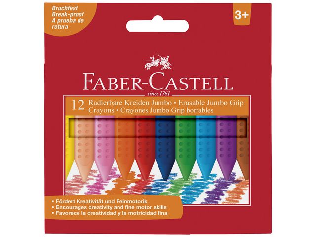 Faber-Castell Plastkrita trekantig, fp om 12 st