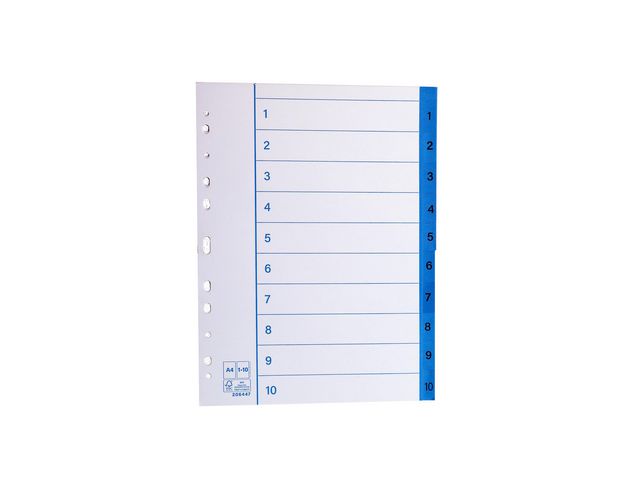 Pappersregister A4 1-10, fp om 10 st