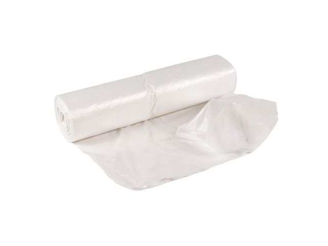 Papperskorgpåse HDPE 30L 8my vit, rulle om 100 st