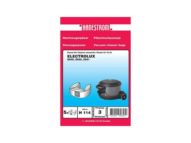 HANESTROM Dammsugarpåse ELECTROLUX Z940, Z950, Z951, fp om 5 st