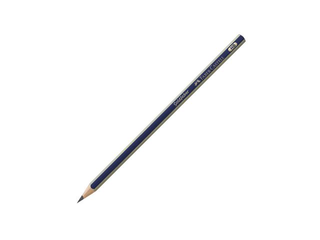 Faber-Castell Grafitpenna, Goldfaber 1221, HB-stift, sexkantig pennkropp, blå och guldfärgad, fp om 12 st