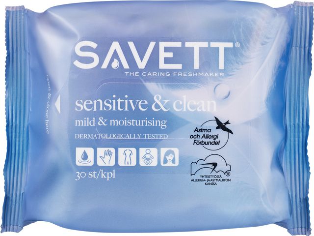 Savett Våtservetter Sensitive, fp om 12 st